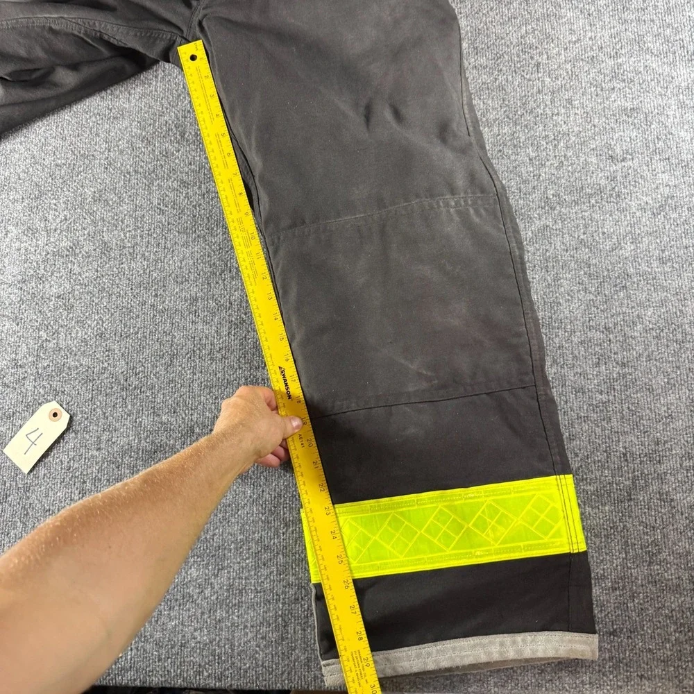 Lion Apparel Firefighter Turnout Pants 42R 36x30 Black Bunker Gear Suspenders